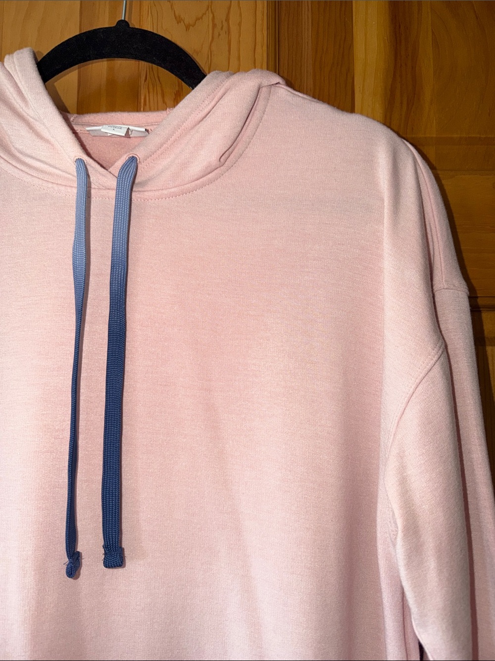 J. Jill Light Pink Hoodie with Blue Ombré Drawstrings